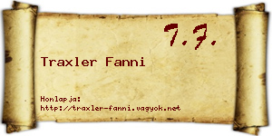 Traxler Fanni névjegykártya